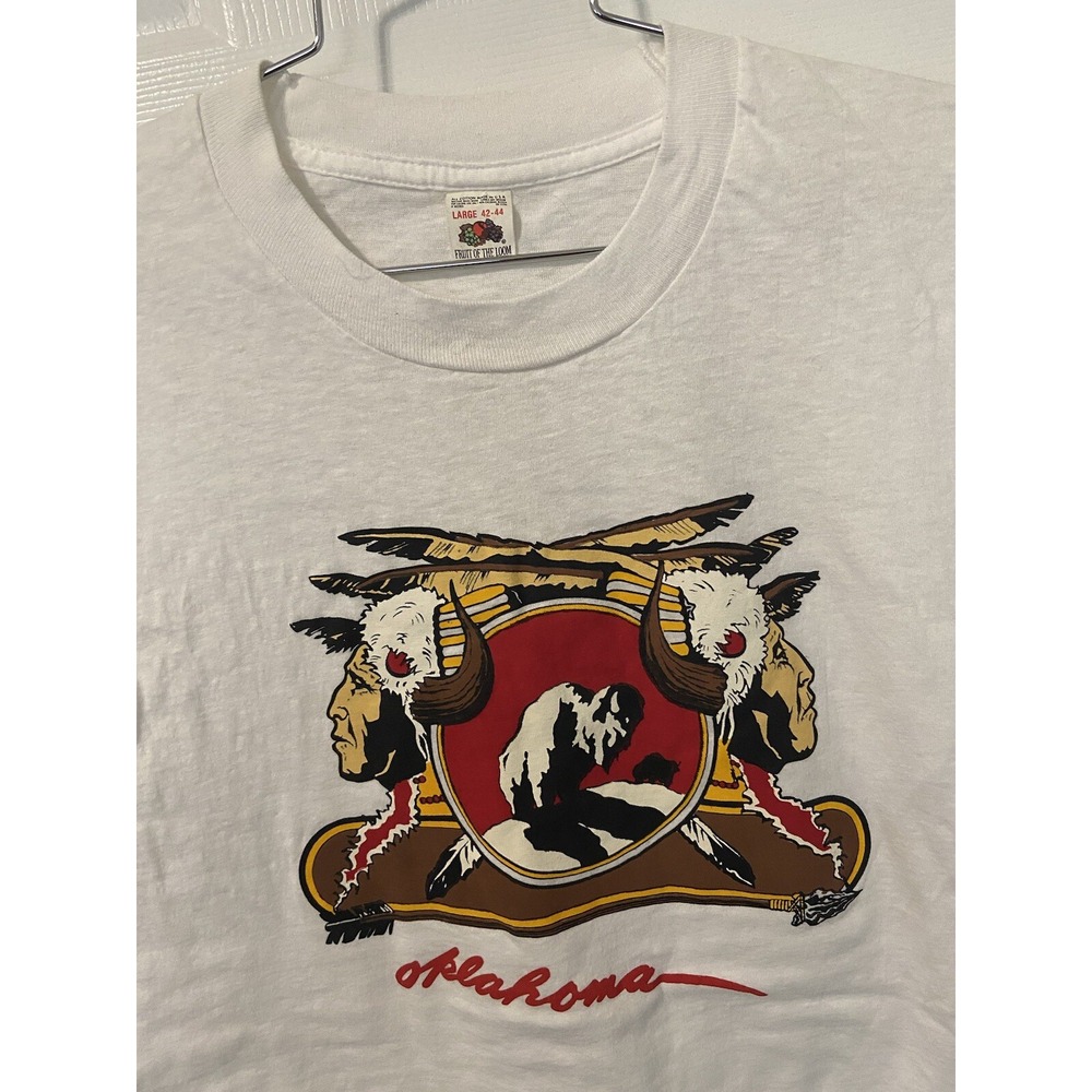 Vintage Oklahoma Native American Shirt Fruit Of The Loom Size Men's Large